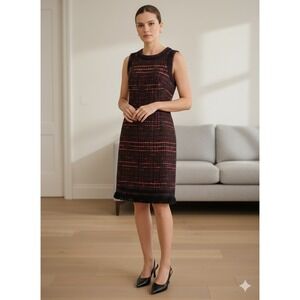 Kate Spade New York Tweed Fringe Sheath Dress Brown 2 Quiet Luxury Office Preppy